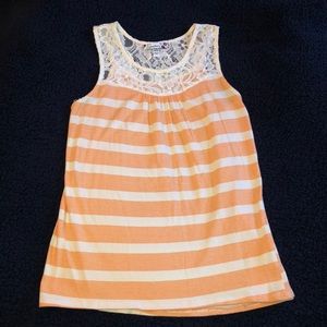 Orange and cream striped tank top